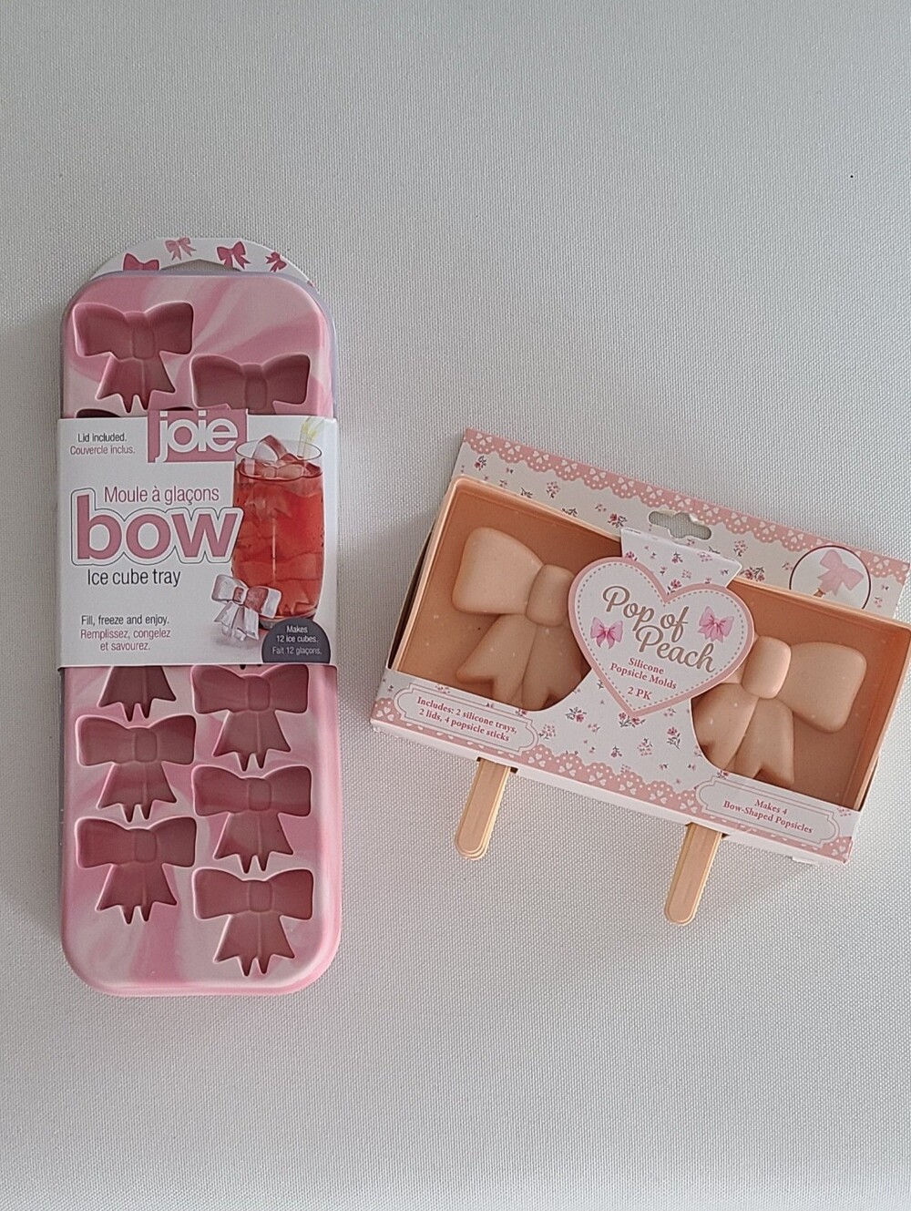 Set of 2 Bow Popsicle Molds and Ice Cube Tray